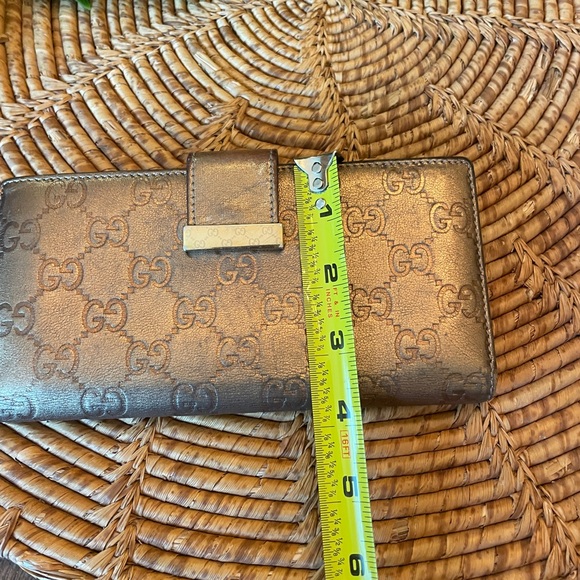 Gucci Wallet Authentic Metallic Gold Long Wallet - Picture 13 of 15